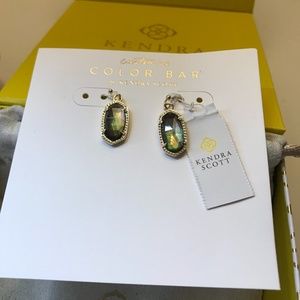 NWT Kendra Scott black mother of pearl Lee earring